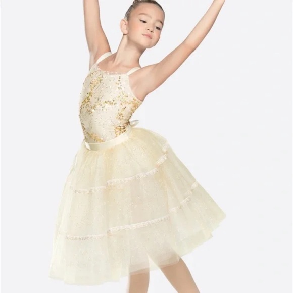 Revolution Dancewear | Sometimes Floral Ballet Tutu Dress Gold, Size MC - Picture 1 of 6